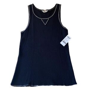 NWT Hard Tail Vintage Body Tank Top Thermal Waffle in Black